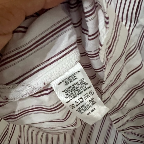 LOFT Striped Dolman Henley Everyday Shirt white red XS - Picture 6 of 7